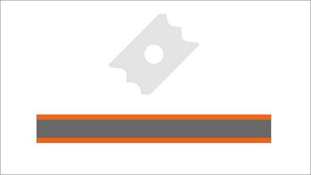 Scraper aggregate multi for the perfect smoothing of radii and chamfers on plastic edges with two profiles. Scraper aggregate multi for the perfect smoothing of radii and chamfers on plastic edges with two profiles.