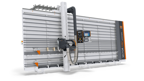 vertical sawing from the manufacturer Holzher - with Sector 1262 automatic SECTOR 1262: vertical panel saw upright from Holzher - easy panel sizing