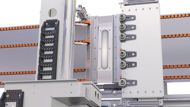 6-position tool changer Complete machining on all 4 workpiece edges and surface
