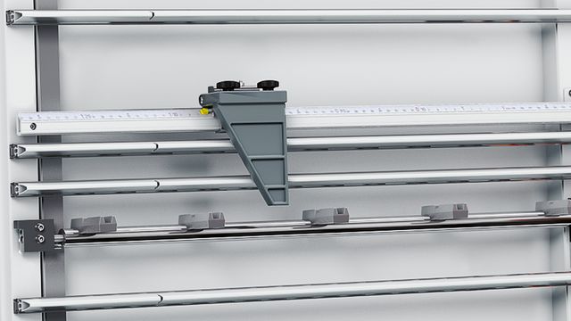 Manual dimension display for setting the length in vertical section Manual dimension display for setting the length in vertical section