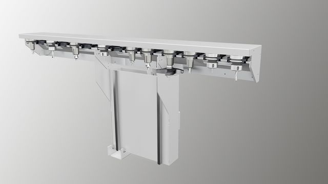 With 14 tool positions the standard linear tool changer is well equipped. With 14 tool positions the standard linear tool changer is well equipped.