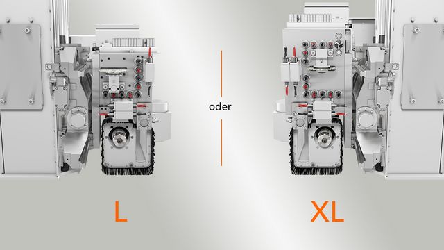 Perfectly equipped - standard drilling head 15 drilling spindles for 5 in-line holes each in X and Y directions as well as 6 horizontal drills and integrated sawing unit