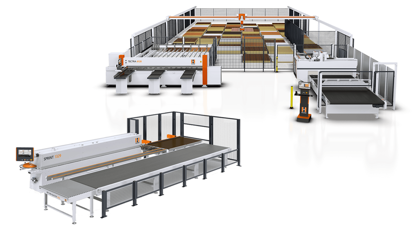 STORE MASTER panel storage system and workpiece return RETURN-MASTER from HOLZ-HER. Greater efficiency for your shop